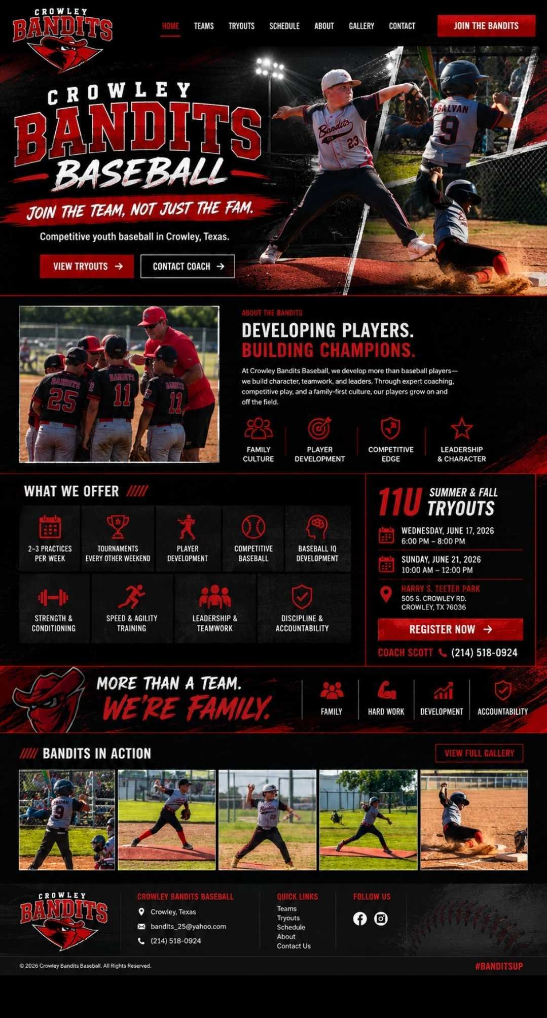 Travel sports organization website example designed by Clubhouse Sites
