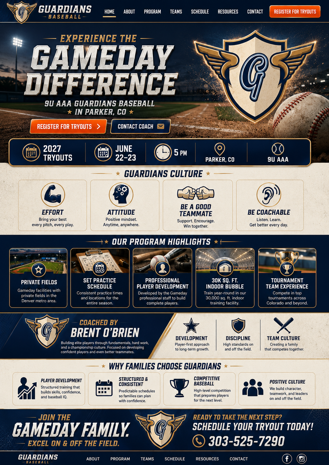 Guardians Baseball website homepage